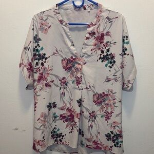 Floral V-Neck Women's Top